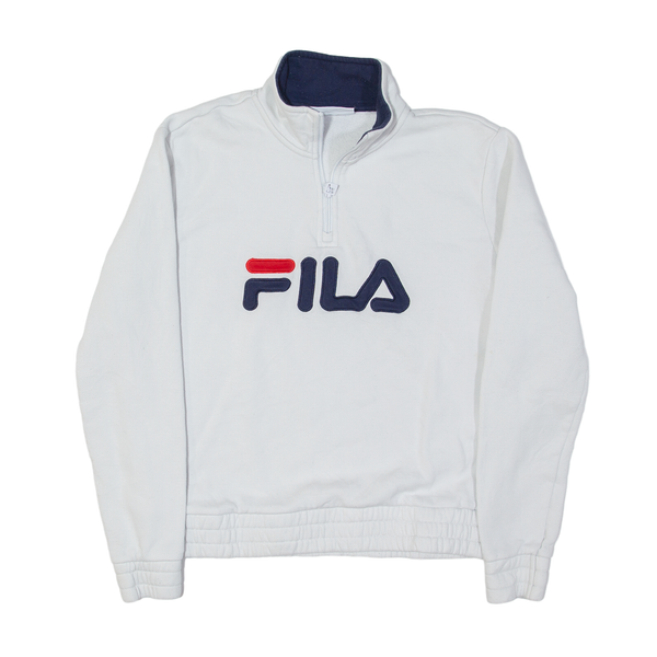 FILA Sweatshirt White 1/4 Zip Mens S