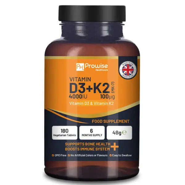 Vitamin D3 4000IU & K2 MK7 100μg Vegetarian Tablets I 180 ( 6 Months Supply)