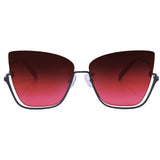 Vixen - Ruby Rimless Metal Cateye Sunglasses