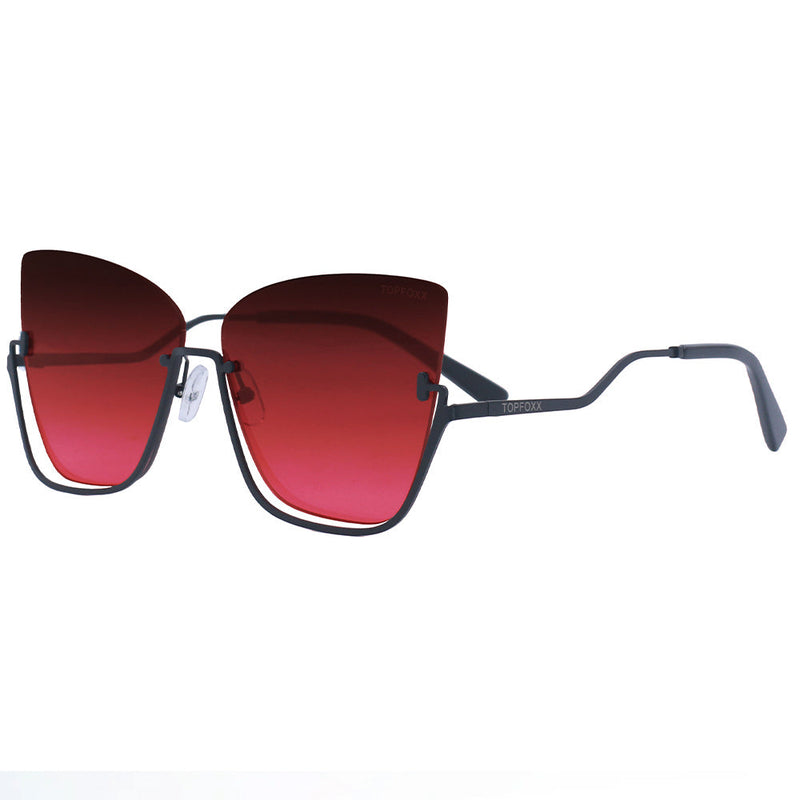 Vixen - Ruby Rimless Metal Cateye Sunglasses