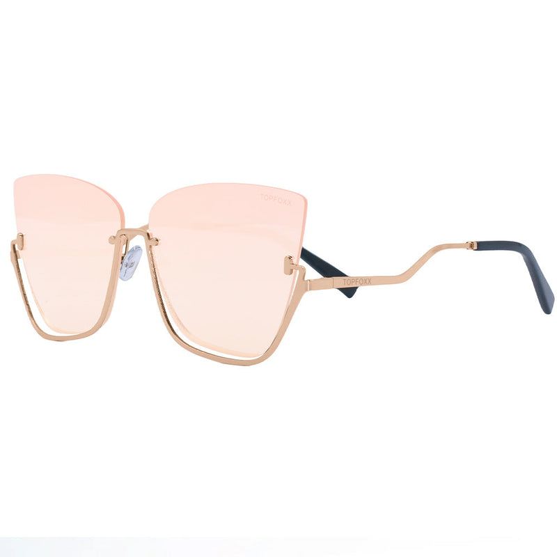 Vixen - Rosegold Frame Rosegold Lens Metal Cateye Sunglasses