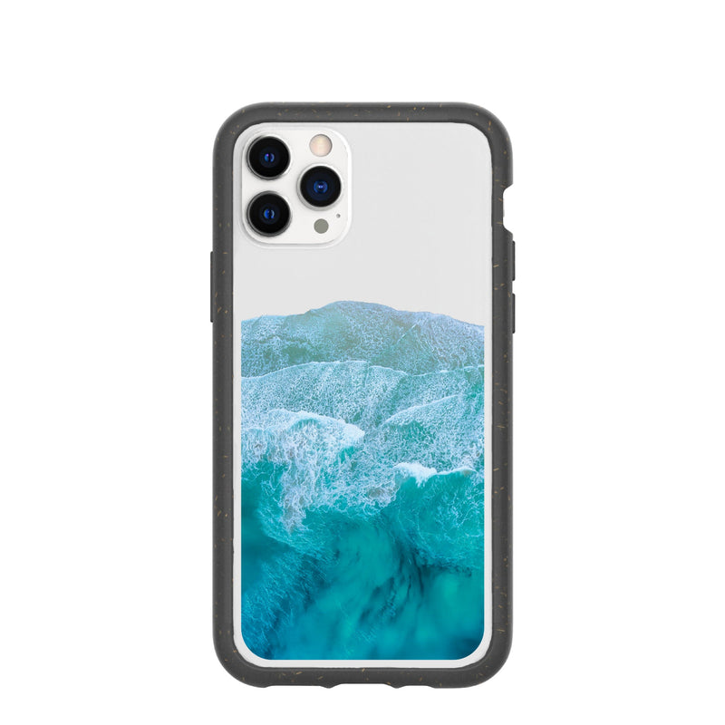 Clear Waves iPhone 11 Pro Case With Black Ridge