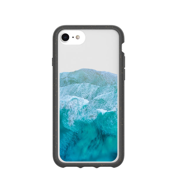 Clear Waves iPhone 6/6s/7/8/SE Case With Black Ridge