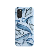 Powder Blue Whales Samsung Galaxy S20 Case