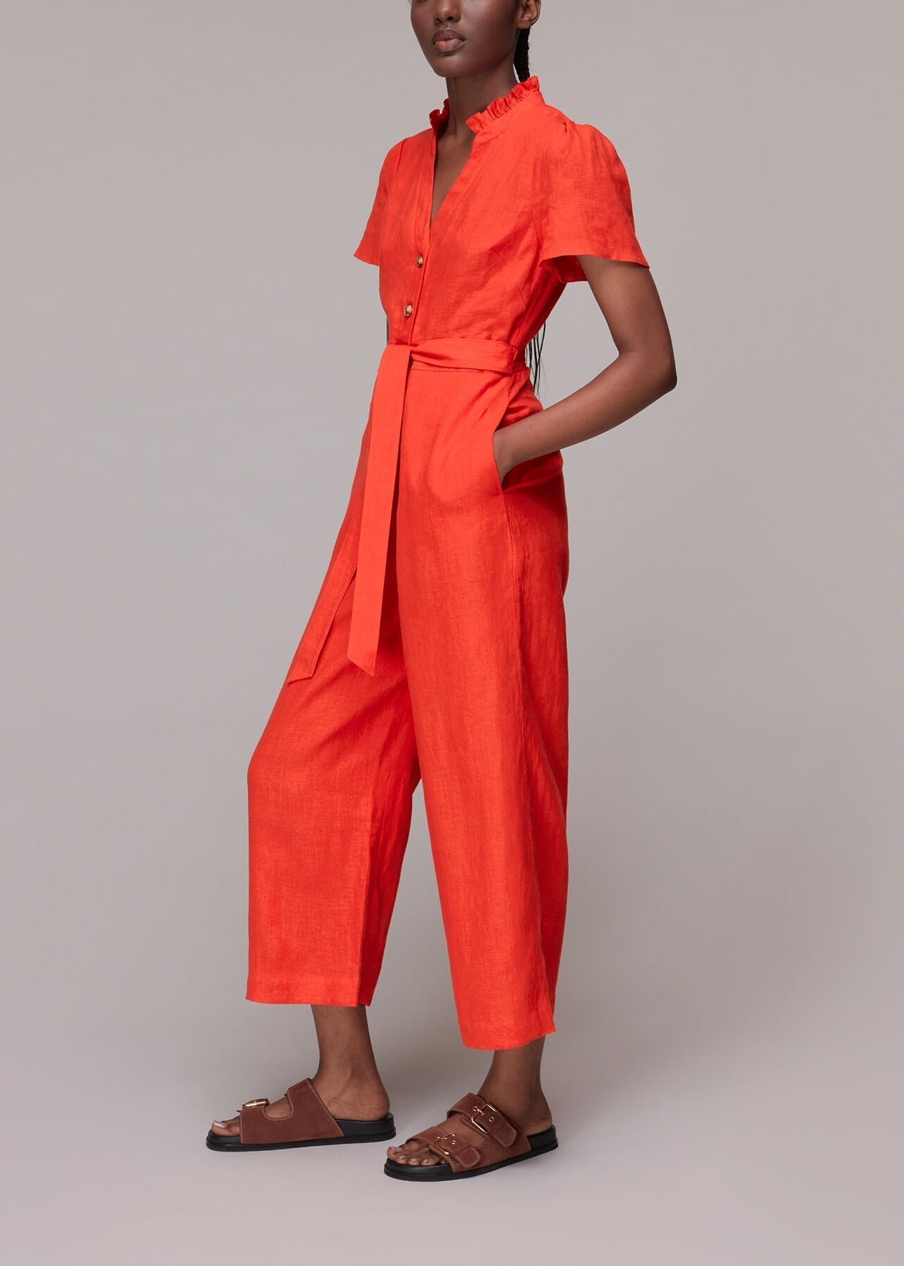 Emmie Linen Jumpsuit 34773 Red