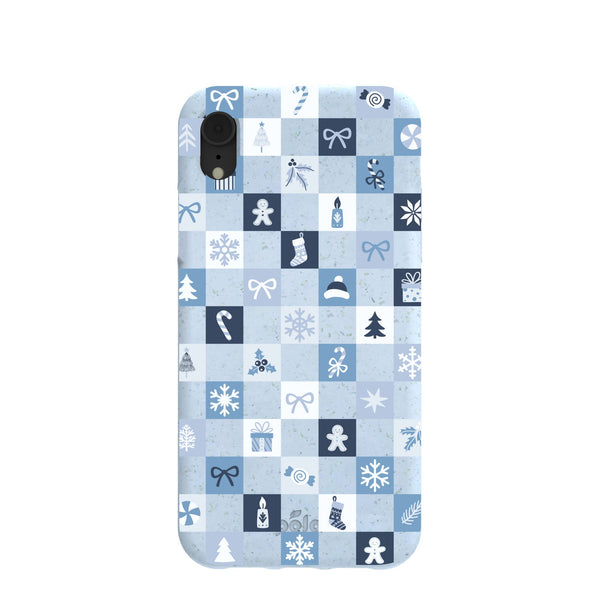 Powder Blue Winter Quilt iPhone XR Case