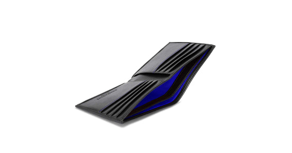 Bifold Wallet in Black & Cobalt Blue