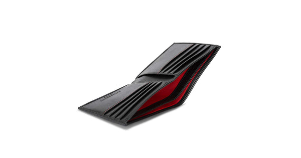 Bifold Wallet in Black with Red