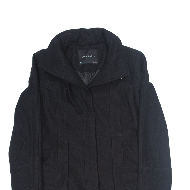 ZARA BASIC Jacket Black Wool Womens M
