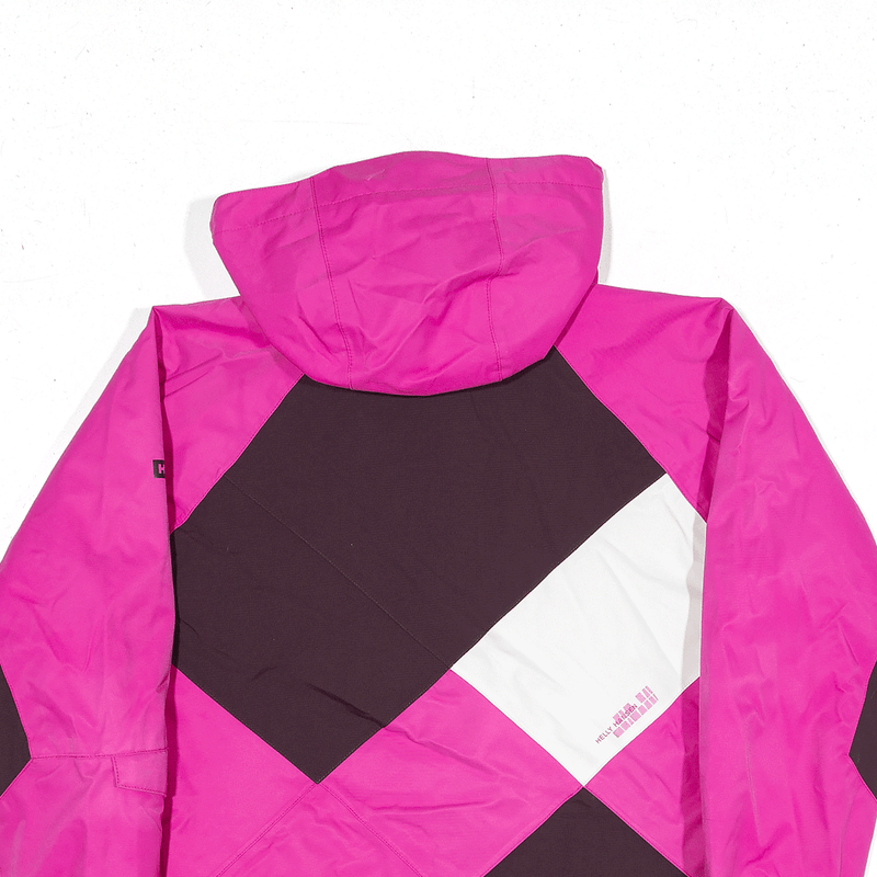 HELLY HANSEN Pink Hooded Colourblock Ski Jacket Womens XS