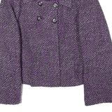 123 PARIS Overcoat Jacket Purple Wool Womens L