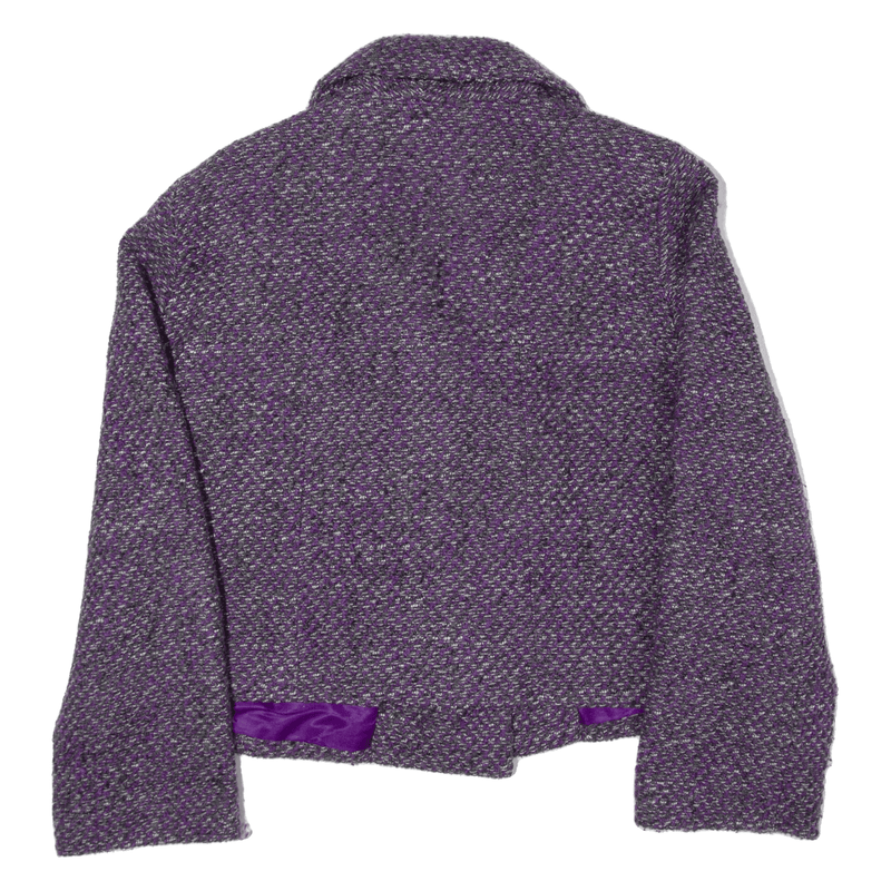 123 PARIS Overcoat Jacket Purple Wool Womens L