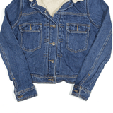 OLD NAVY Jacket Blue Denim Sherpa Lined Womens S