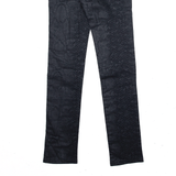 RIVER ISLAND Snakeskin Pattern Jeans Black Denim Slim Skinny Womens W24 L31