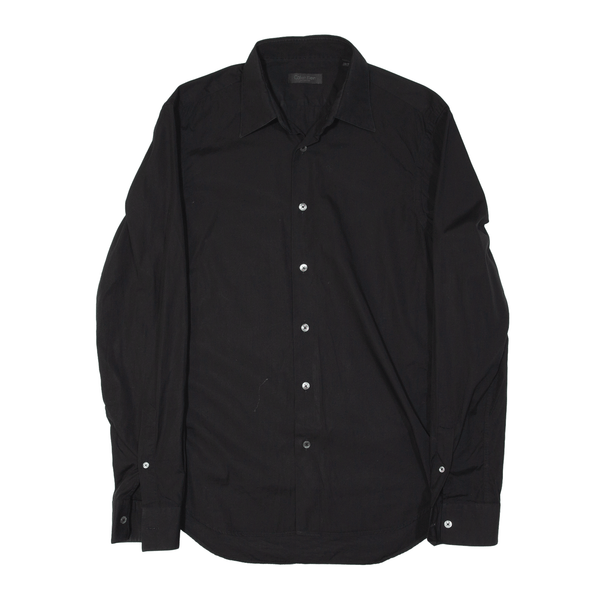 CALVIN KLEIN Plain Shirt Black Long Sleeve Mens M