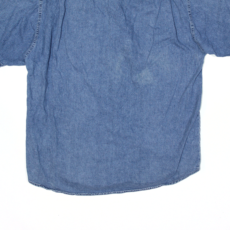 GUESS JEANS Shirt Blue USA Denim Short Sleeve Mens S