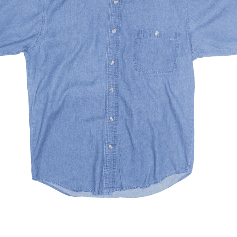 1250 NORTH Plain Shirt Blue Short Sleeve Mens S