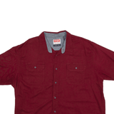 WRANGLER Plain Shirt Red Short Sleeve Mens XL