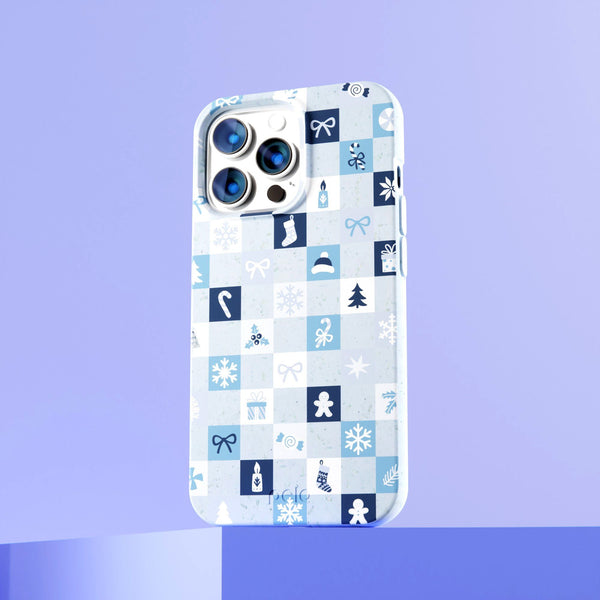 Powder Blue Winter Quilt iPhone XR Case