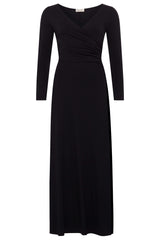 Black Maxi Dress w/ Side Ruching