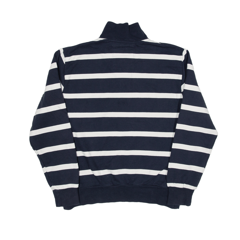 BIAGGINI Striped Sweatshirt Blue 1/4 Zip Mens XL
