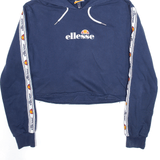 ELLESSE Reworked Cropped Sports Blue Pullover Hoodie Womens S