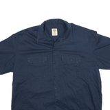 DICKIES Worker Shirt Blue Short Sleeve Mens XL