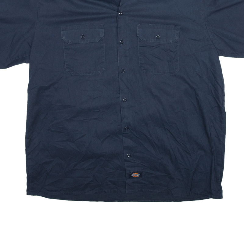 DICKIES Worker Shirt Blue Short Sleeve Mens XL