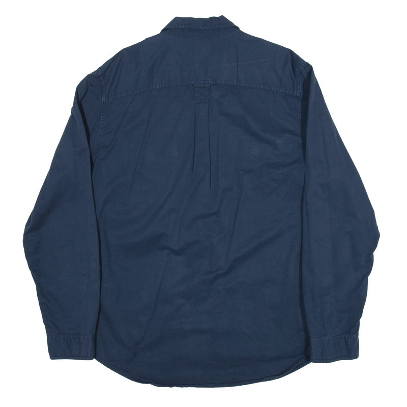 TIMBERLAND Plain Shirt Blue Long Sleeve Mens 2XL