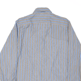 TOMMY HILFIGER 80s Two Ply Cotton Shirt Blue Pinstripe Long Sleeve Mens M