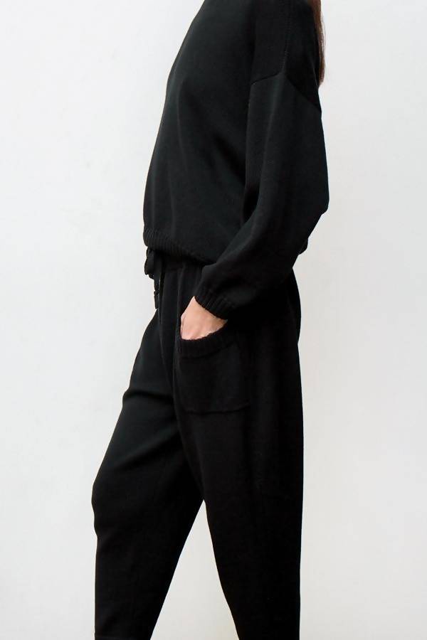 mimi hand knit suit - black