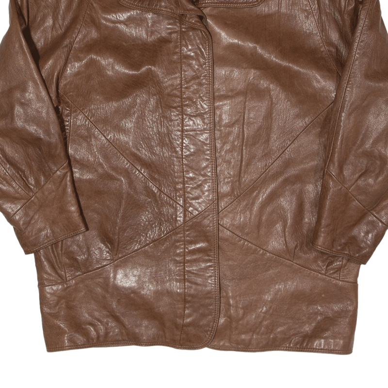FRIITALA Leather Jacket Brown 90s Womens UK 14