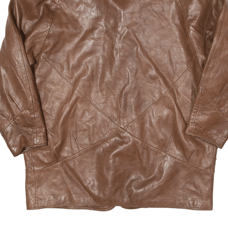 FRIITALA Leather Jacket Brown 90s Womens UK 14