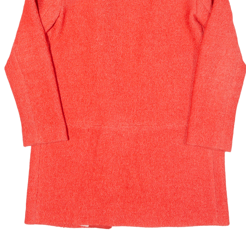 ZARA BASIC Linen Blend Overcoat Jacket Red Womens S