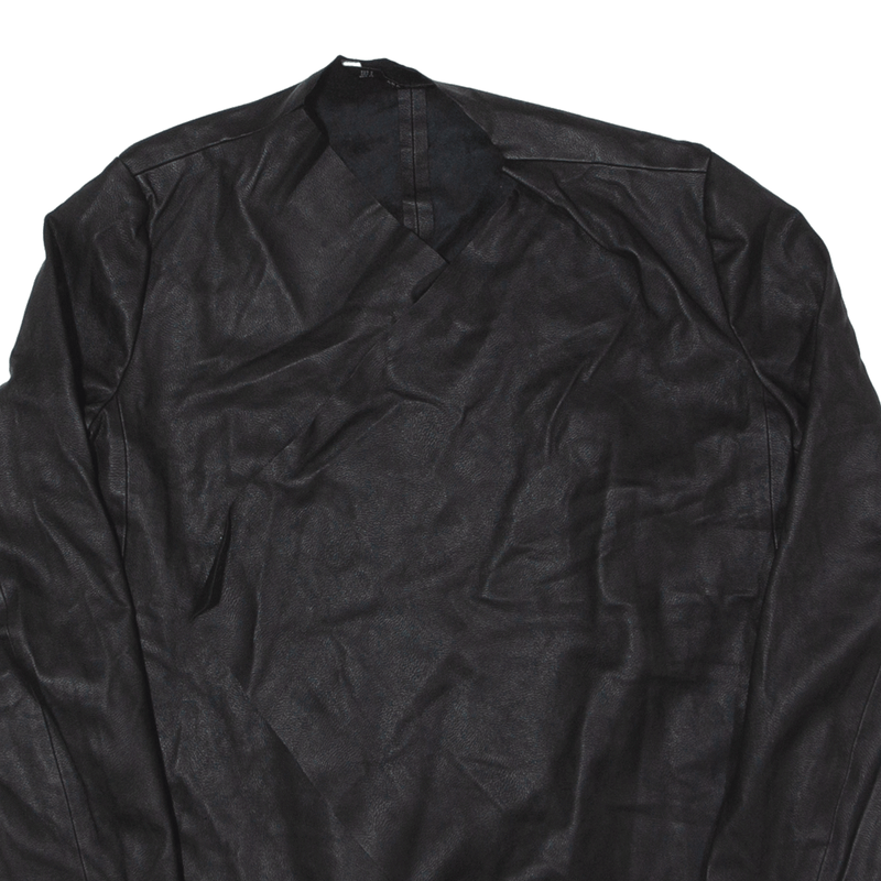 ZARA BASIC Leather Look Jacket Black Womens S