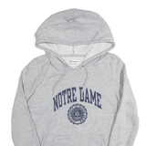 CHAMPION Notre Dame University Hoodie Grey Pullover USA Womens XS