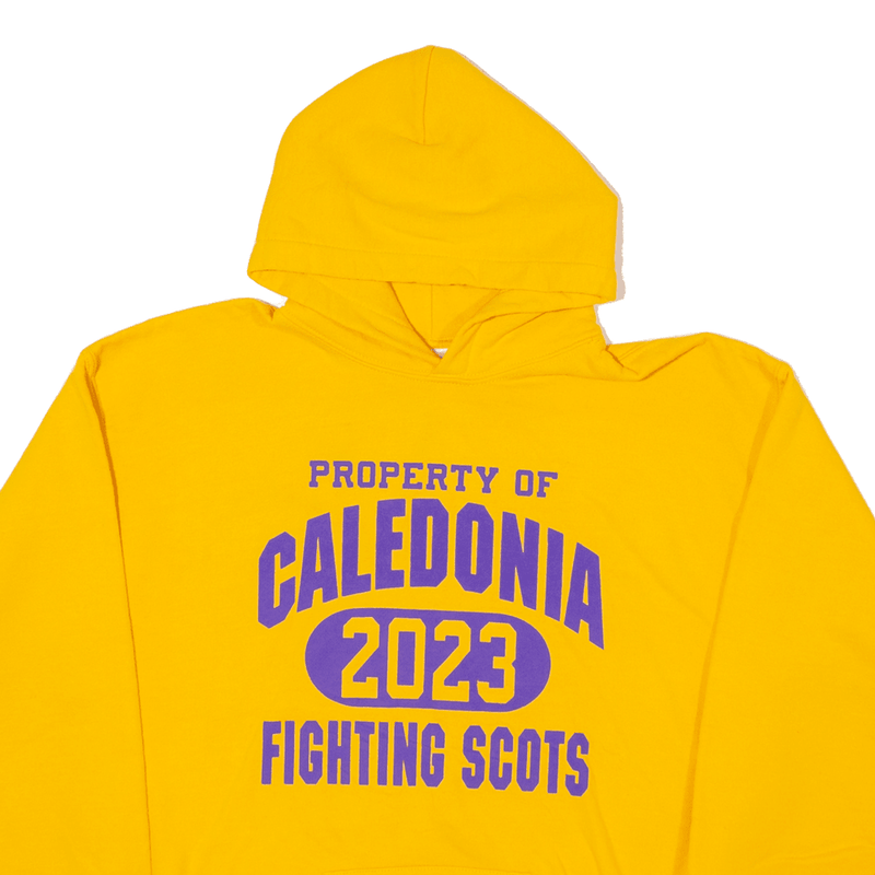 GILDAN Caledonia Fighting Scots USA Hoodie Yellow Pullover Boys XL