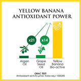 Antioxidant rich anti aging cream designed to fight free radicals and reduce the appearance of dark spots to improve skin tone.  Yellow banana bio active has more antioxidant power than argan oil or grape seed oil