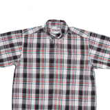 WRANGLER Shirt Black Check Short Sleeve Mens L