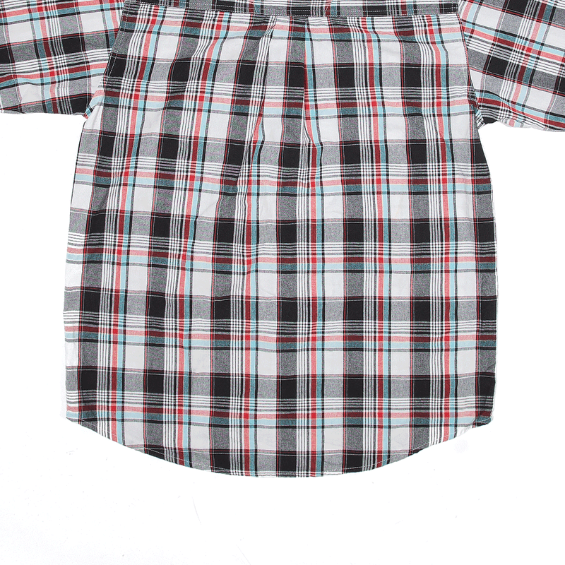 WRANGLER Shirt Black Check Short Sleeve Mens L