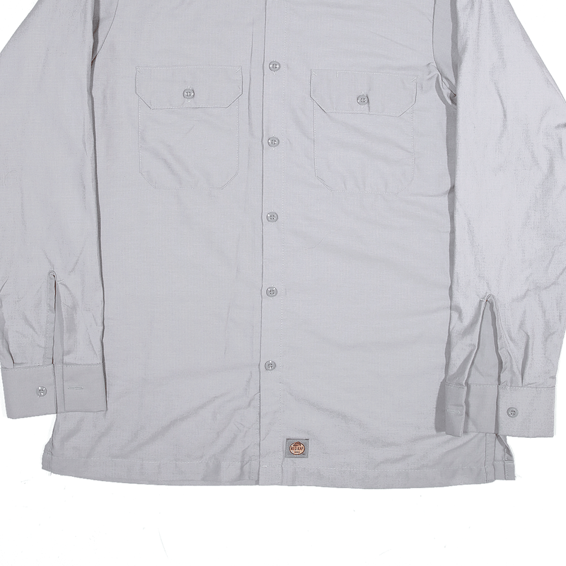 RED KAP Shirt Grey Worker Long Sleeve Mens M