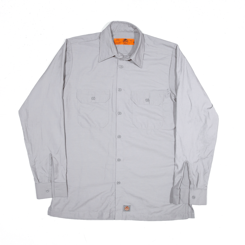 RED KAP Shirt Grey Worker Long Sleeve Mens M