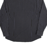 CALVIN KLEIN Extreme Slim Fit Shirt Black Striped Long Sleeve Mens L
