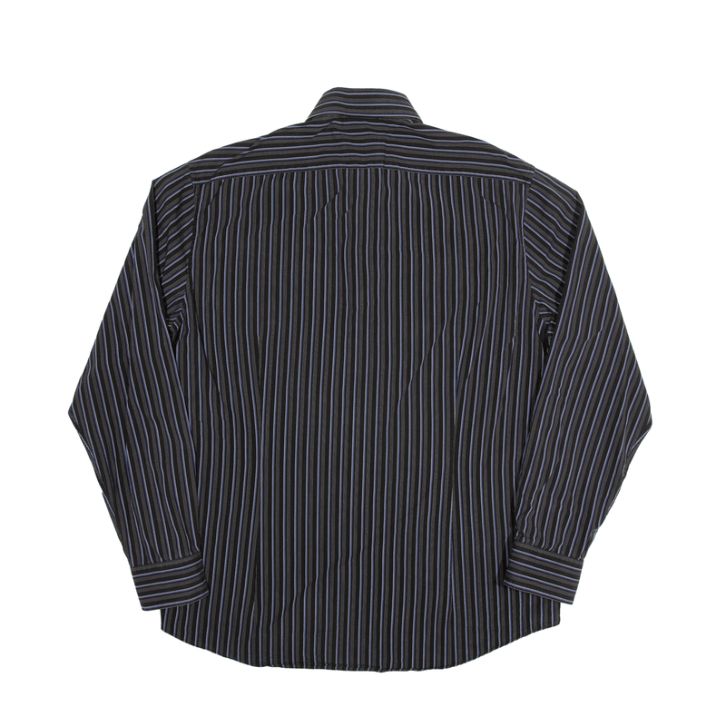 CALVIN KLEIN Extreme Slim Fit Shirt Black Striped Long Sleeve Mens L
