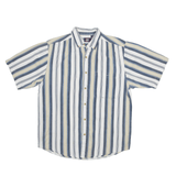 FADED GLORY Shirt Blue Striped Short Sleeve Mens M
