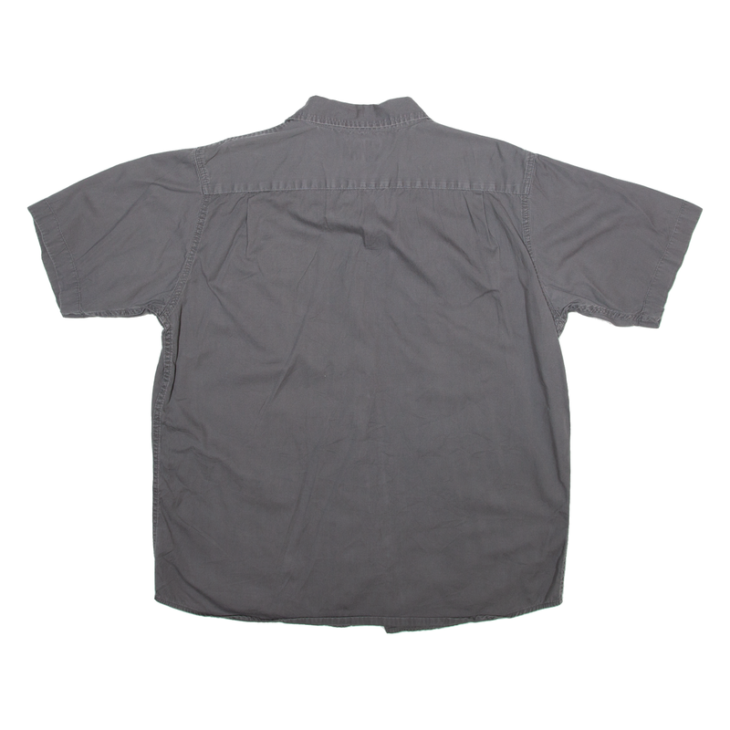 WRANGLER Plain Shirt Grey Short Sleeve Mens L
