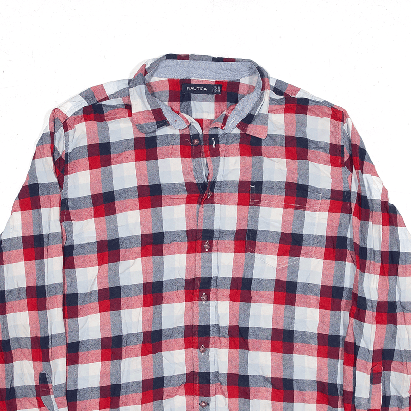 NAUTICA Shirt Red Check Long Sleeve Mens 2XL