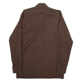 CHEMISERIE Super Slim Plain Shirt Brown Long Sleeve Womens S