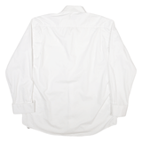 PIERRE CARDIN Mens Shirt White Herringbone Long Sleeve L