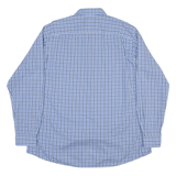 PIERRE CARDIN Stretch Mens Shirt Blue Check Long Sleeve XL